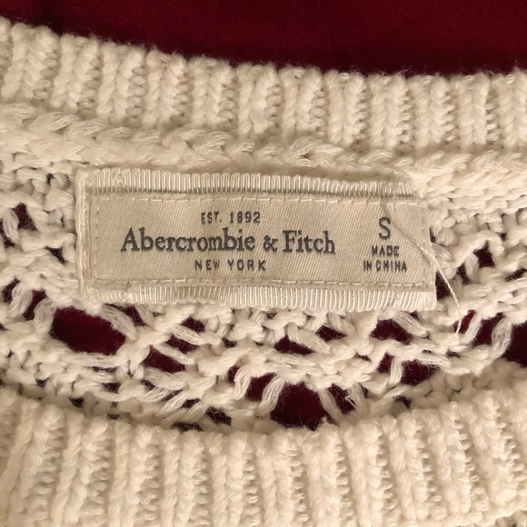 Abercrombie & Fitch white pullover knitted sweater - Picture 3 of 5